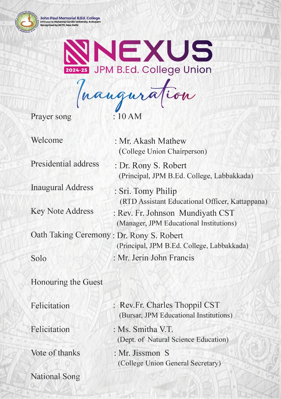 Inauguration Programme